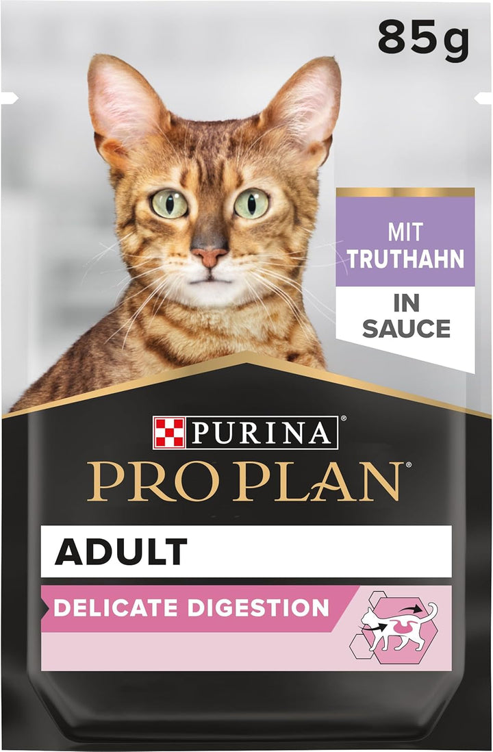 Pro Plan Cat Delicate Nutri Savour Hrană umedă pentru pisici, cu curcan, pachet de 26 (26 X 85 G)