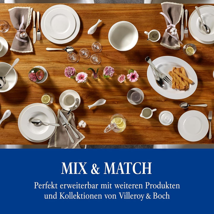 Villeroy & Boch – Twist White Geschirrset 30 Teilig Für 6 Personen, Spülmaschinenfest, Mikrowellensicher, Teller Set, Geschirr, Tafelservice, Kombiservice, Modernes Service Aus Porzellan Seturi vesela masa Naty Shop