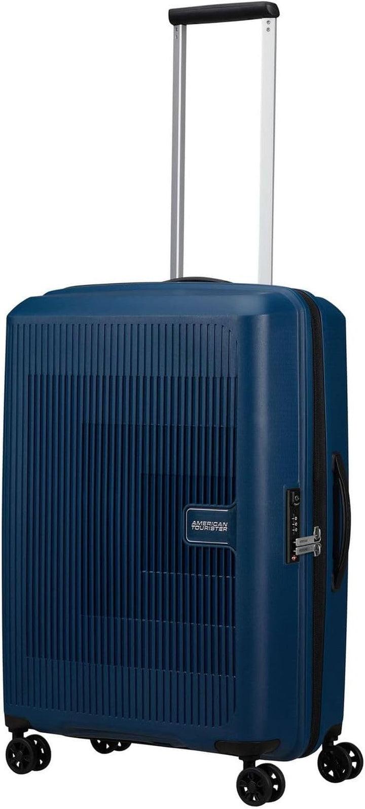 American Tourister Aerostep - Spinner L, Valiză extensibilă, 77 cm, 101.5/109 L, Portocaliu (Portocaliu aprins) Bagaje și echipament de călătorie Naty Shop Albastru (albastru marin) M (67 Cm - 66.5/72.5 L)