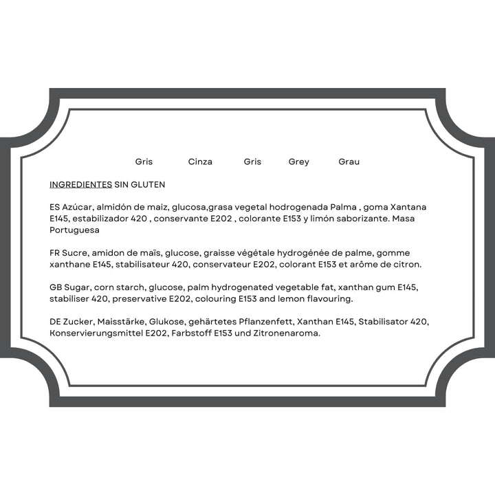 Azucren, Roll Fondant, Roll Fondant gri, ușor de utilizat, neted, flexibil, moale și pliabil, perfect pentru decorarea torturilor, Halal, Kosher, fără gluten, aromă de lămâie (250 G) Pasta de zahar Naty Shop