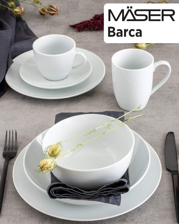 Mäser Kombiservice, Porzellan Barca, Weiß Seturi vesela masa Naty Shop
