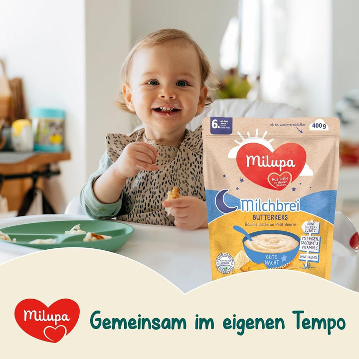 Milupa Milk Porridge Butter Biscuit - Terci pentru copii fără ulei de palmier Mama si Copilul Naty Shop