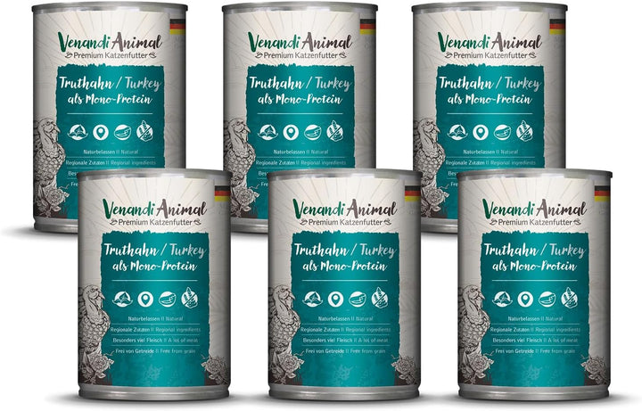 Venandi Animal - Hrană umedă premium pentru pisici - Horse as monoprotein 12-pack (12 X 125 G), fără cereale, monoproteină
