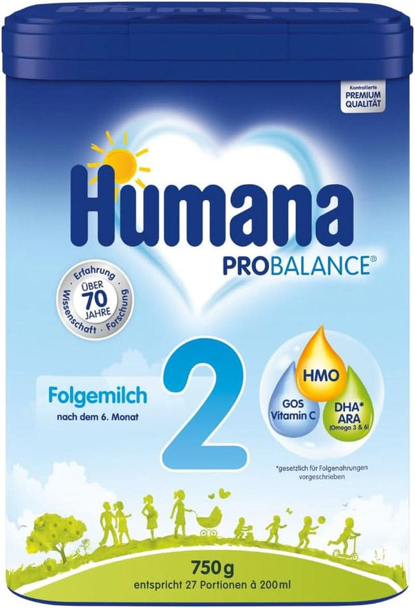 Lapte de continuare Humana PROBALANCE 2, după luna a 6-a, 750 grame Mama si Copilul Naty Shop 750 grame