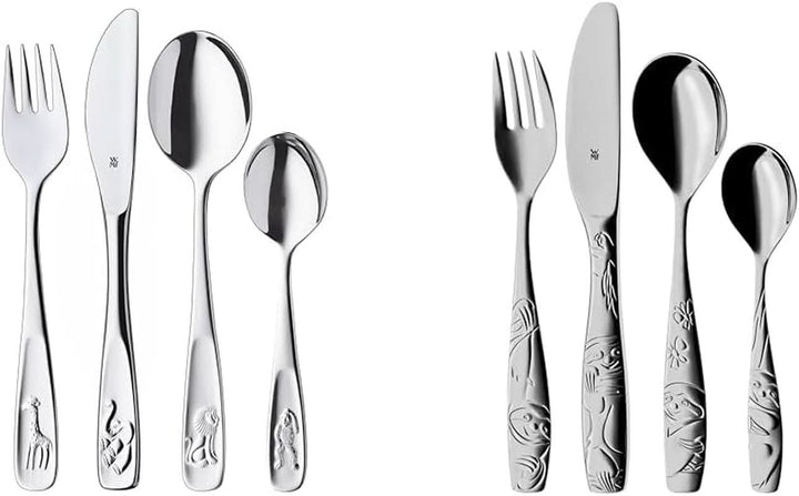 WMF Animals set de tacâmuri din oțel inoxidabil pentru copii, 4 piese, Cromargan lustruit Bucatarie Naty Shop