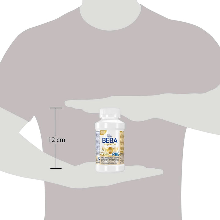 BEBA SUPREME PRE Lapte inițial gata de băut de la naștere, hrană pentru bebeluși cu DHA, doar lactoză, fără ulei de palmier, pachet de 8 (8 x 200 ml) Mama si Copilul Naty Shop