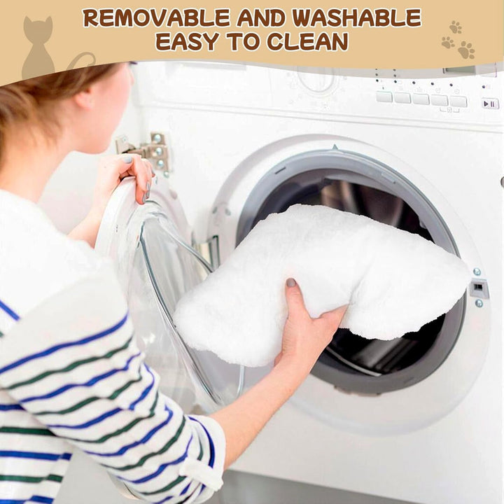 Pat de birou pentru pisici, pat de birou extra mare și care economisește spațiu cu o capacitate de încărcare de 23 kg, hamac moale din blană artificială pentru birou și jucători, detașabil și lavabil (alb)