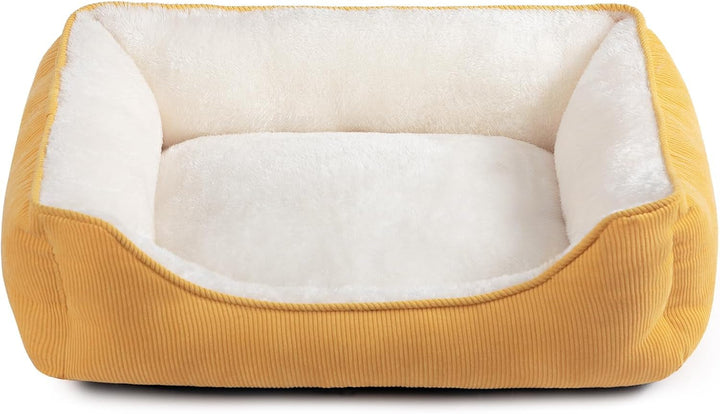 Pat pentru pisici, pat pentru câini mici, pat pentru animale de companie pentru pisici și căței, pat moale pentru animale de companie, pernă respirabilă pentru animale de companie, galben (55 * 45 * 15cm)