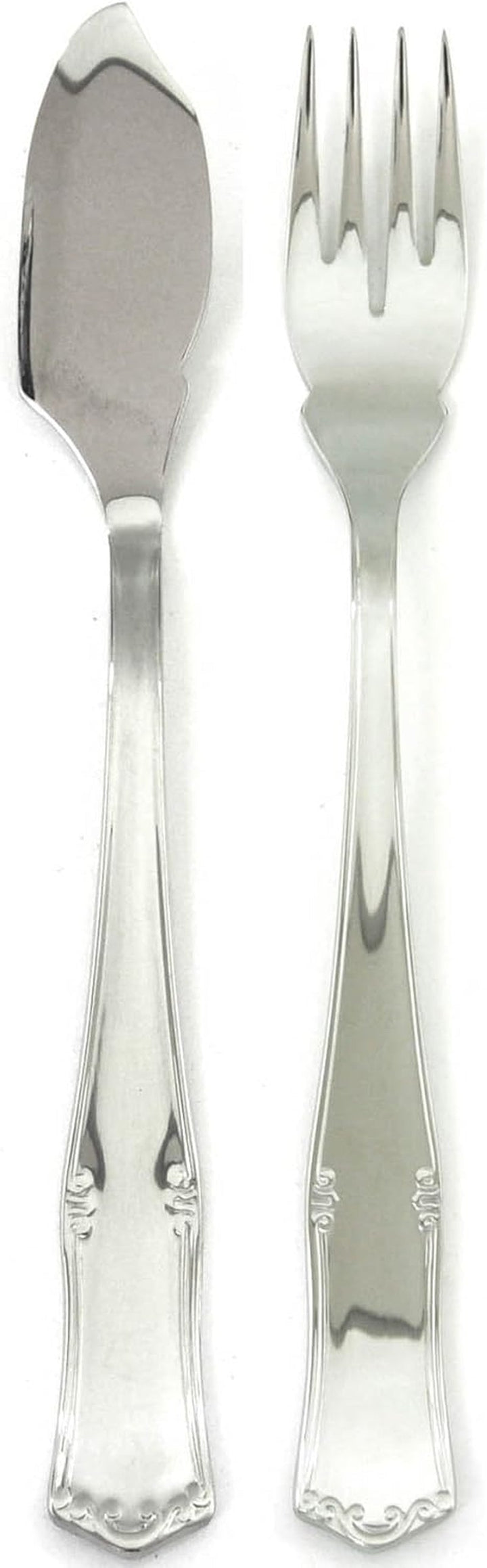 Set de tacâmuri Bavaria Moka, oțel inoxidabil, de culoare argintie, se poate spăla în mașina de spălat vase Bucatarie Naty Shop 24 piese (set pentru pește)