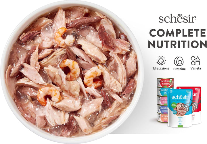 , Ton cu Alicette în bulion, hrană umedă completă pentru pisici, în conservă, cu vitamine adăugate, 100% naturală, 6 X 85 G