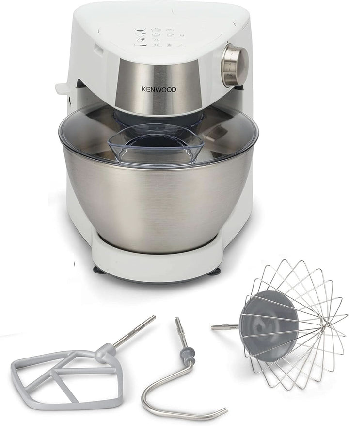 Kenwood Prospero+ KHC29A.R0SI Küchenmaschine, 4,3 L Edelstahlschüssel, Inkl. 10-Teiligem Zubehör-Set Mit Fleischwolf, Glas-Mixer, Zitruspresse, Entsafter Und Mehr, Inkl. Easyweigh Waage, 1000W, Silber Mama si Copilul Naty Shop Weiß Inkl. 3 Zubehörteilen