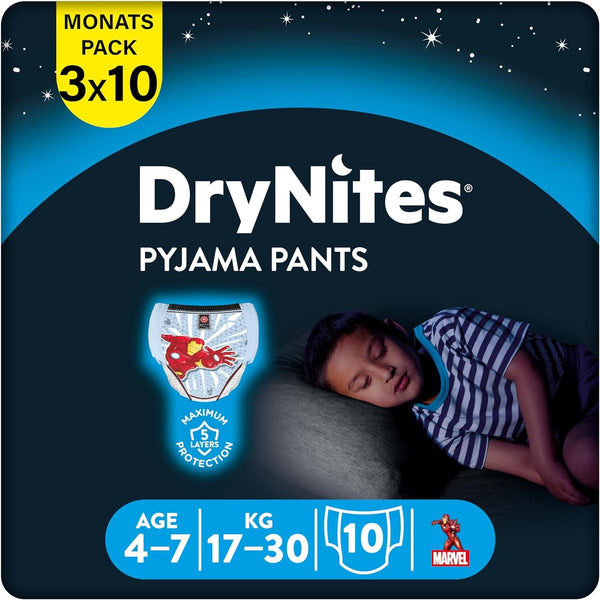 HUGGIES Drynites scutece de noapte, pentru băieți 4-7 ani (17-30 kg), 30 bucăți Naty Shop