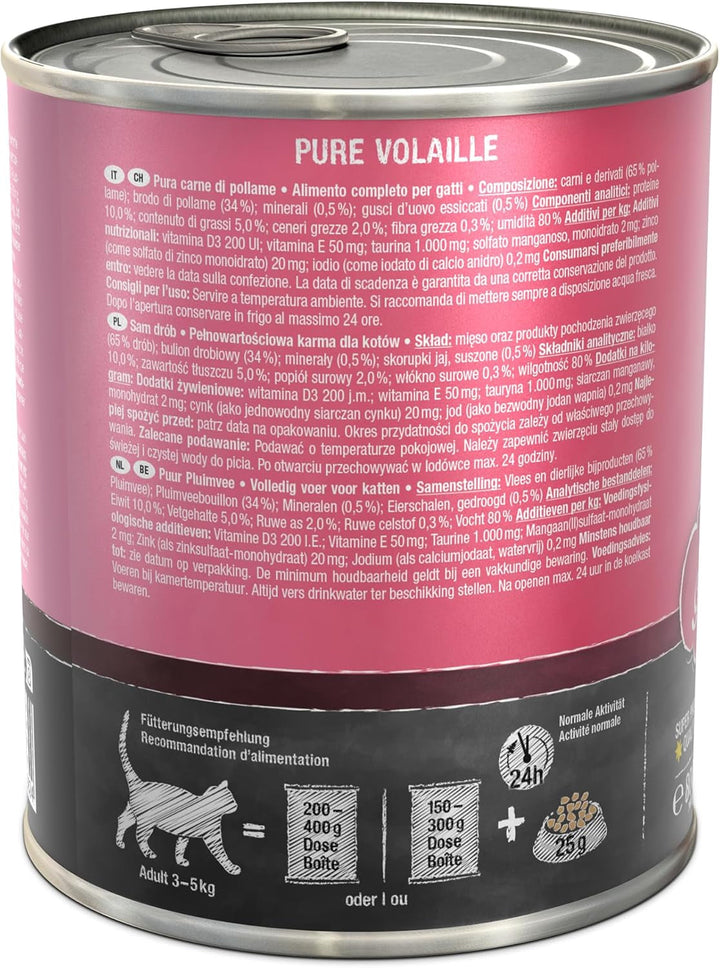 LEONARDO hrană umedă pentru pisici, pur de pasăre, cutie 6X 800G, hrană pentru pisici fără cereale, hrană completă, Made in Germany