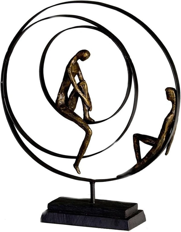 Casablanca sculptură decorativă figurină - Fabricat din rășină sintetică - Model: Patience - Culori: Bronz Negru - Decorativ camera de zi - Înălțime 41 cm Statuete si sculpturi Naty Shop Răbdare