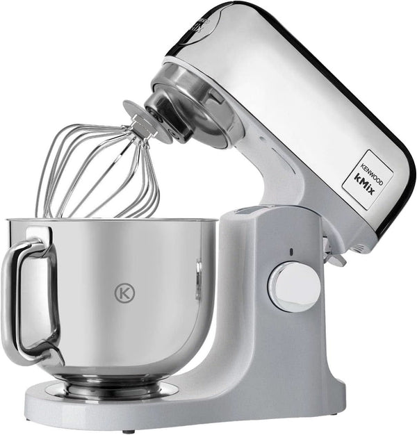 Kenwood Kmix Editions KMX760CH Küchenmaschine, 5 L Edelstahl Schüssel, Safe-Use-Sicherheitssystem, Metallgehäuse, 1000 Watt, Inkl. 3-Teiligem Patisserie-Set Und Spritzschutz, Chrom Mama si Copilul Naty Shop