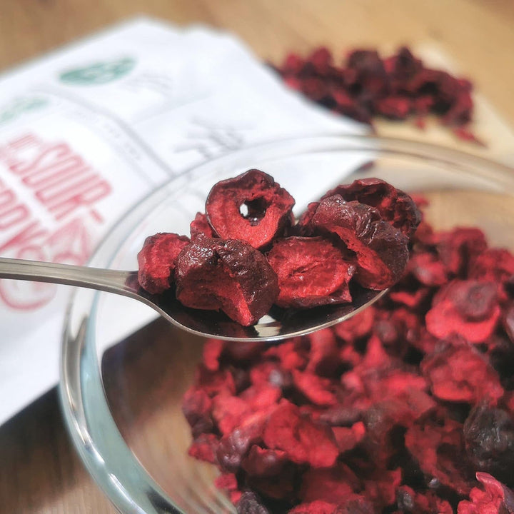 Cireșe amare liofilizate | 100% naturale bucăți de fructe liofilizate Fructe uscate | Cireșe amare uscate | Cireșe amare liofilizate | ZingyZoo Produse deshidratate Naty Shop