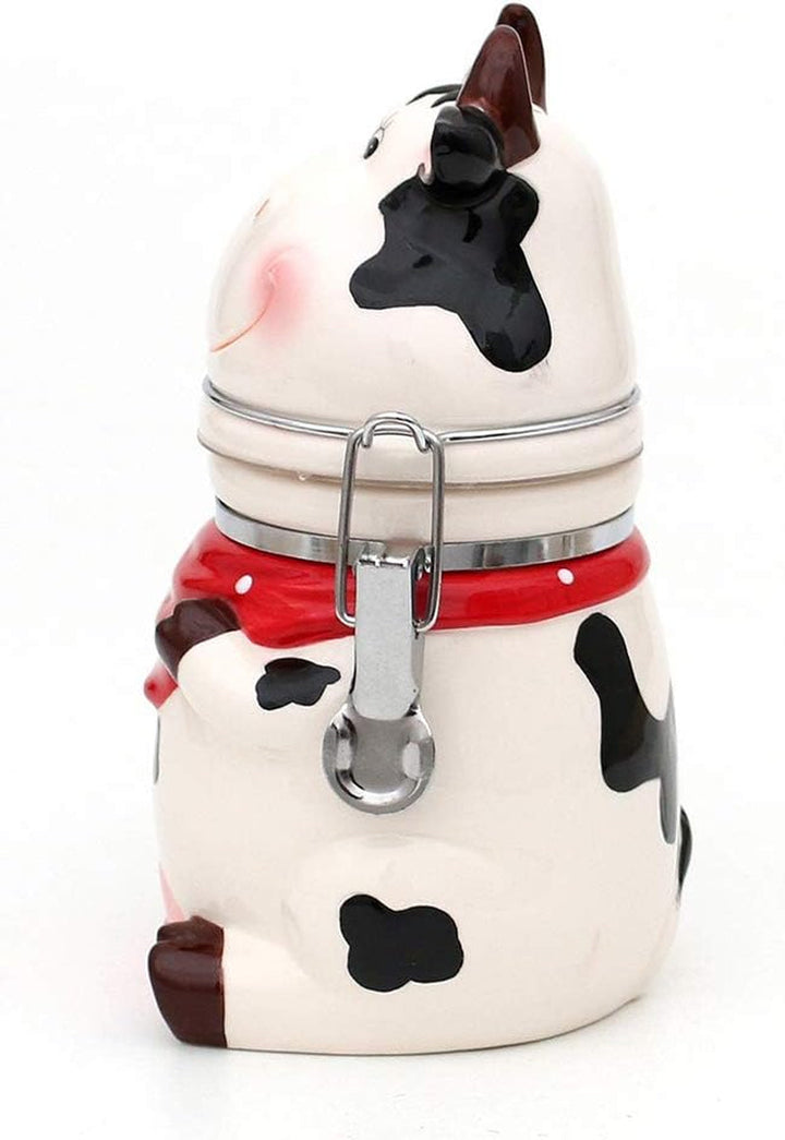 Dekohelden24 cutie de depozitare ceramică vacă, aprox. 12 x 11 x 20.5 cm, 20 Cutii depozitare alimente Naty Shop