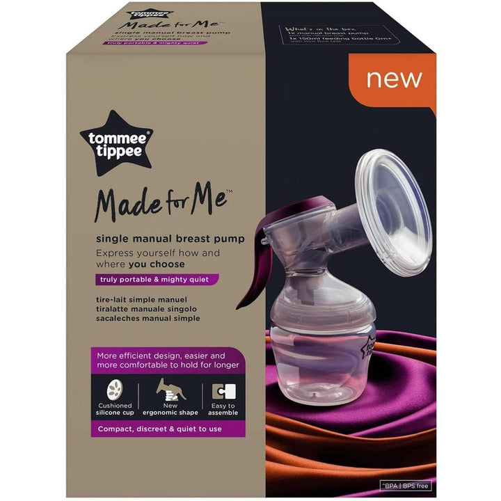 Tommee Tippee „Made for Me” Pompă de sân manuală, mâner ergonomic, fără Bpa, transparentă Accesorii Hrana si Alaptare Bebe Naty Shop