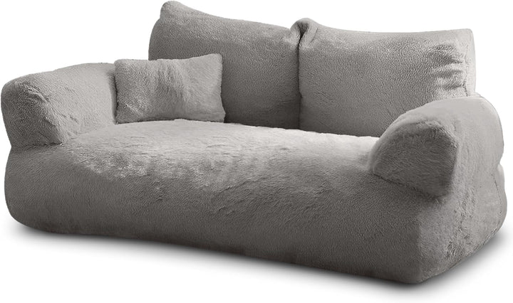 Canapea pentru pisici Noviclass® Simba | Include o pernă mică | 70 x 48 cm | Pat pentru pisici mici | Pufos, bine căptușit | Husă detașabilă (crem)