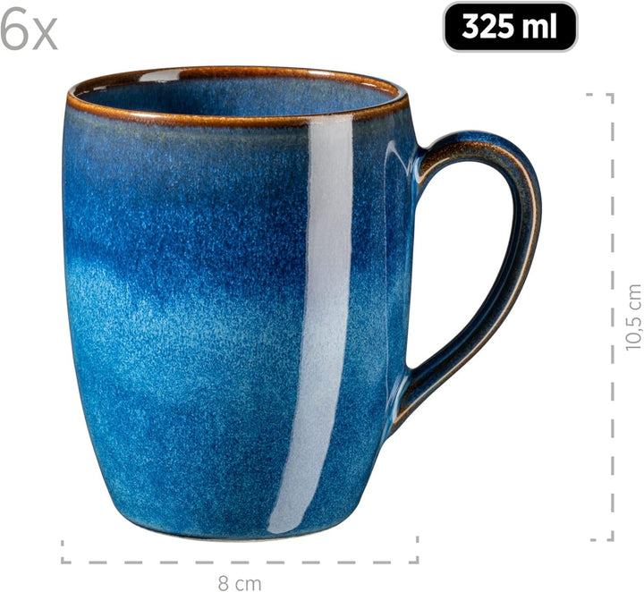 MÄSER Frühstücksset, Keramik OSSIA, Königsblau Seturi vesela masa Naty Shop