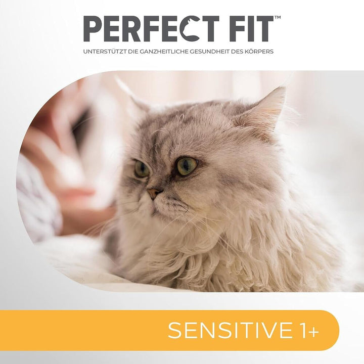 Perfect Fit Sensitive 1+ hrană umedă pentru pisici cu pui în sos, 12 pungi porție, 12X85G - Hrană umedă premium pentru pisici, Pentru pisici sensibile de la 1 an, Fără grâu și soia, Pentru susținerea digestiei
