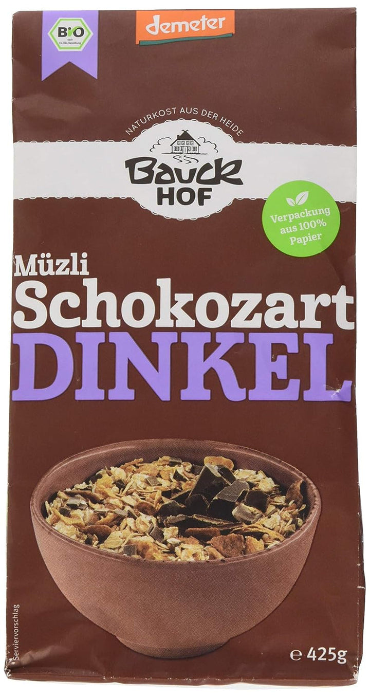 Bauck HOF Dinkelmüsli Schokozart, 425G (1Er Pack) Cereale Naty Shop 425 G (1Er Pack)