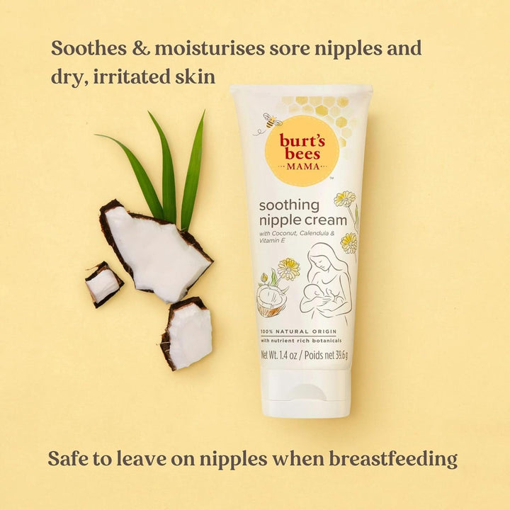 Burt'S Bees® Mama Soothing Nipple Cream cu nucă de cocos, calendula și vitamina E, 100% naturală, 1,4 uncii Accesorii Hrana si Alaptare Bebe Naty Shop