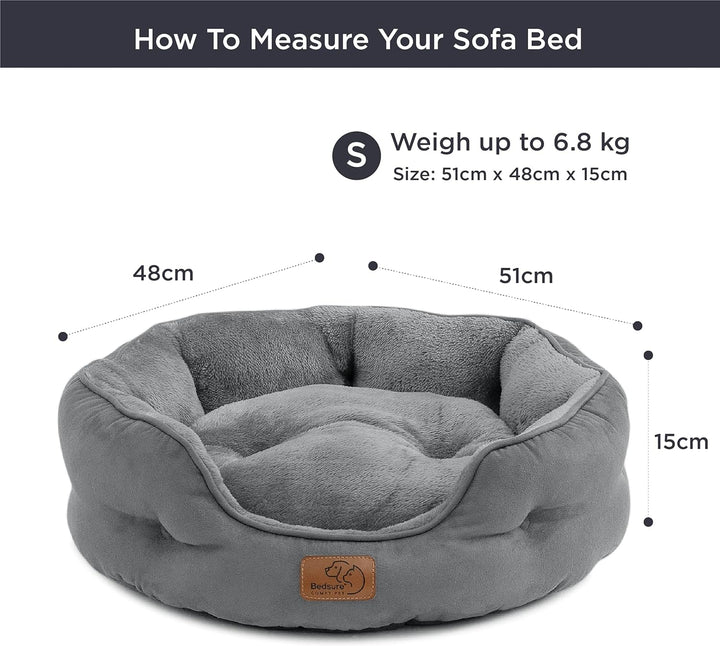 Pat pentru pisici BEDSURE, lavabil, cu pernă interioară față-verso, loc de dormit pentru pisici sau câini mici, gri