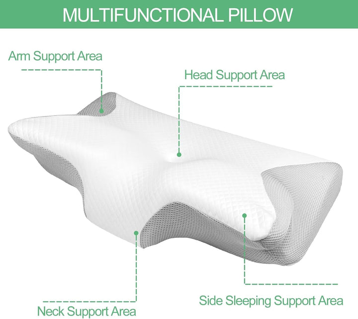 Pernă ortopedică, pernă pentru dureri de gât, pernă din spumă cu memorie, pernă ortopedică pentru gât, pernă ortopedică pentru dormit, pernă ortopedică pentru susținerea gâtului, pernă anti sforăit pentru părți Perne ortopedice cervicale Naty Shop