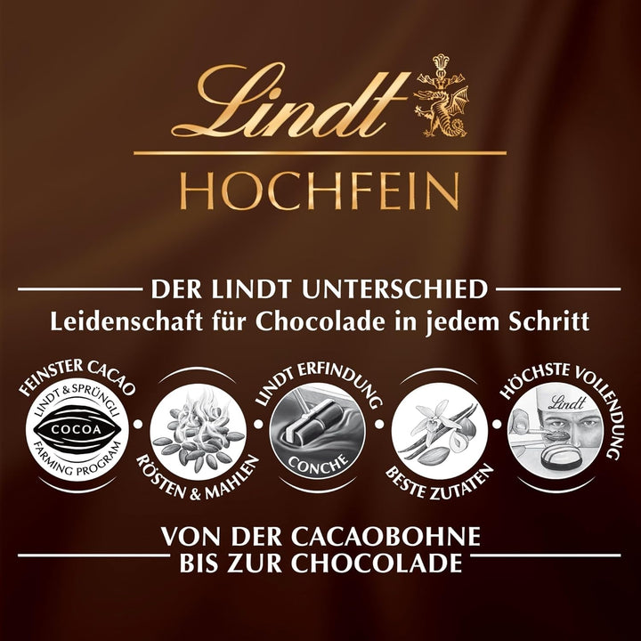 Lindt - Praline Hochfein, 20 de praline în 11 sortimente delicioase cu și fără alcool, 200 grame Naty Shop