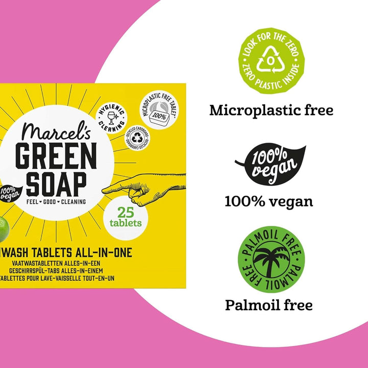 Marcel'S Green Soap Dishwasher Tabs All-In-One - Grapefruit & Lime - 25 bucăți Detergenti Bucatarie Naty Shop