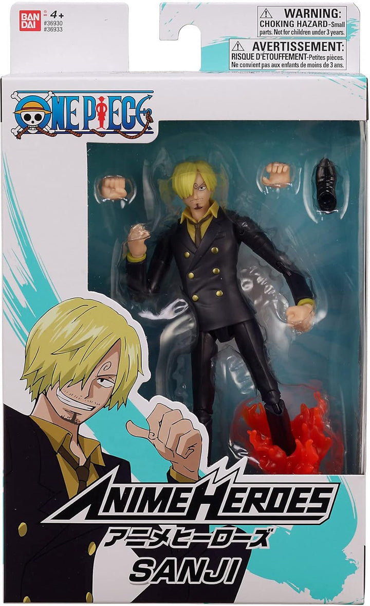 Bandai - Anime Heroes - One Piece Figure - Lorenor Zorro 17 Cm Three Sword Style - Licența oficială One Piece - Movable Manga Figure Zorro 3 Swords - Toy For Children From 4 Years - 37052 Action figures Naty Shop Sanji