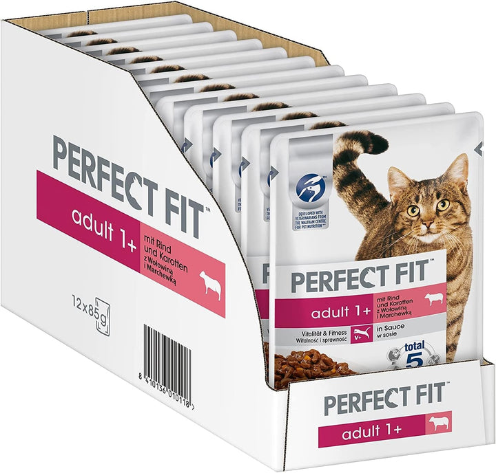 PERFECT FIT™ Pungă porționată pentru pisici Senior cu curcan și morcovi 12 X 85G