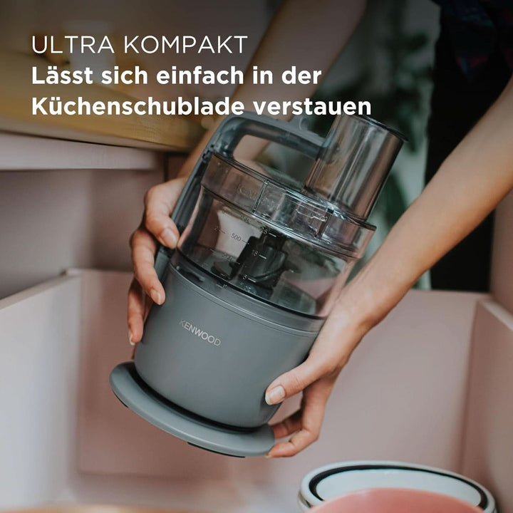 Kenwood Multipro Go FDP22.130GY, Kompakt-Küchenmaschine Nur 30Cm Hoch, Zum Schneiden, Reiben, Pürieren Und Teig Kneten, Express-Serve, 1,3 L Arbeitsbehälter, 650 W, Blau Mama si Copilul Naty Shop
