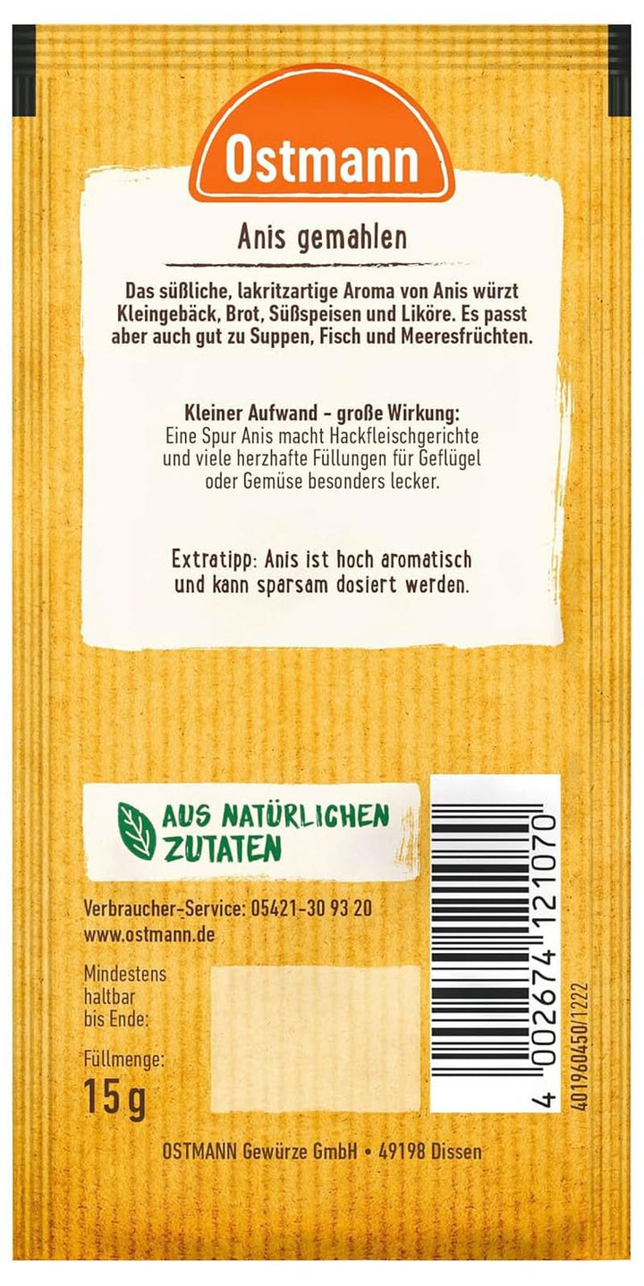 Ostmann Anason măcinat, 15 grame Condimente Naty Shop