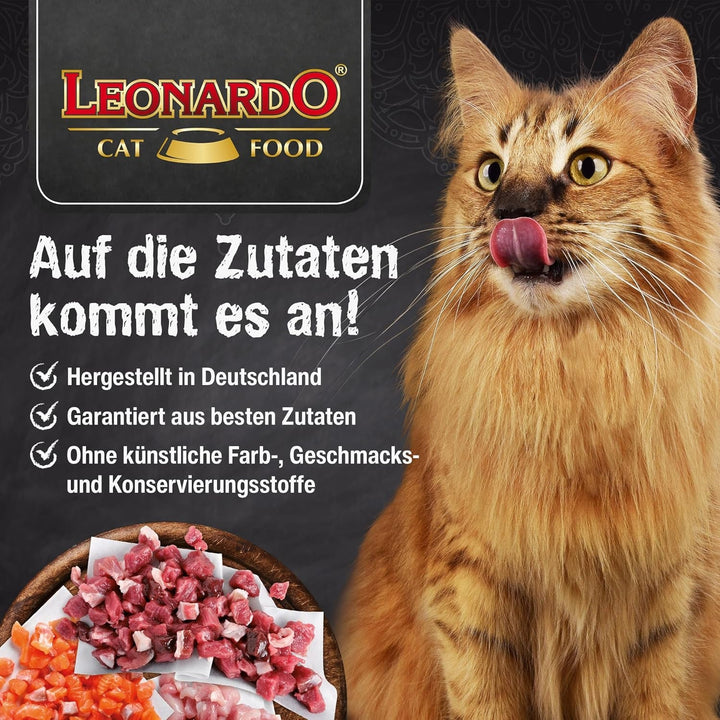 LEONARDO Fresh Pouch [16X85G Lamb + Cranberries] | Hrană umedă fără cereale pentru pisici | Hrană umedă completă în pungă cu porție unică