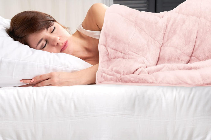 Emma Barclay Pătură Sherpa cu greutate, 127 X 152 cm, Blush Pink Paturi si Cuverturi Emma Barclay