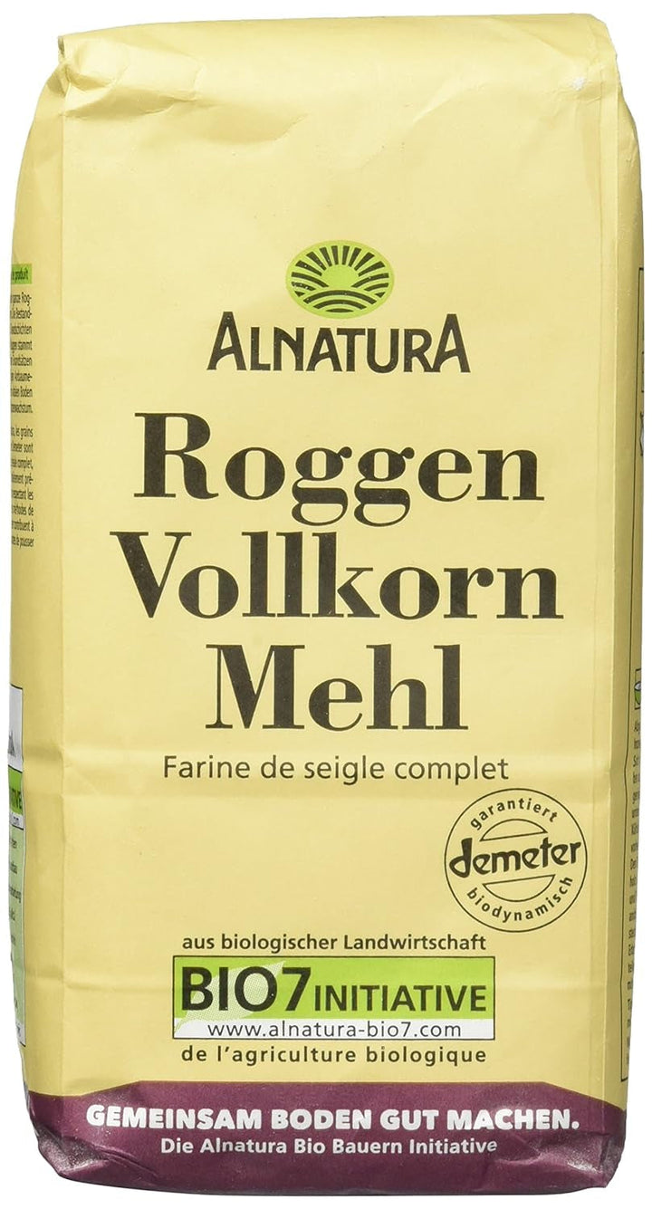 Bio Mehl Roggen-Vollkorn, 1 Kg Amestec pentru copt si gatit Naty Shop 1 Kg (6Er Pack)