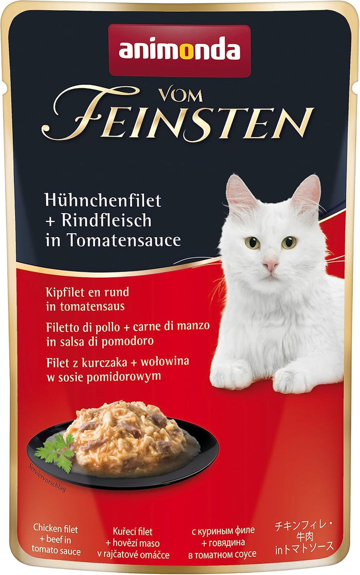 Animonda Vom Feinsten Adult Filet Creations (18 X 50 G), hrană umedă pentru pisici adulte, hrană pentru pisici cu fileuri în sos delicat, hrană umedă pentru pisici fără cereale și zahăr