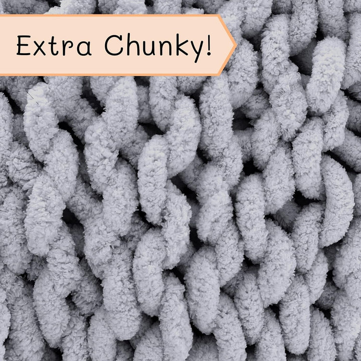 Chunky pătură tricotate, arunca, 100% mână tricotate cu jumbo chenille fire (127 X 152.4 Cm, gri liliac) Paturi si Cuverturi Adyrescia
