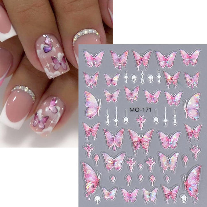 5D în relief fluture unghii autocolante autoadezive fluturi decorare unghii autocolante aurora fluture unghii arta autocolante accesorii unghii design fluture unghii autocolante nail art autocolante