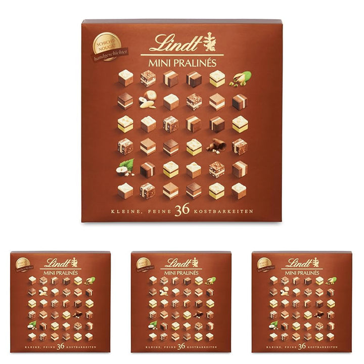 Ciocolată Lindt - Nougat Mini Pralinés, 165 grame, cutie cu 36 de praline Bomboane de Ciocolata Naty Shop 4 x 165 G Nougat