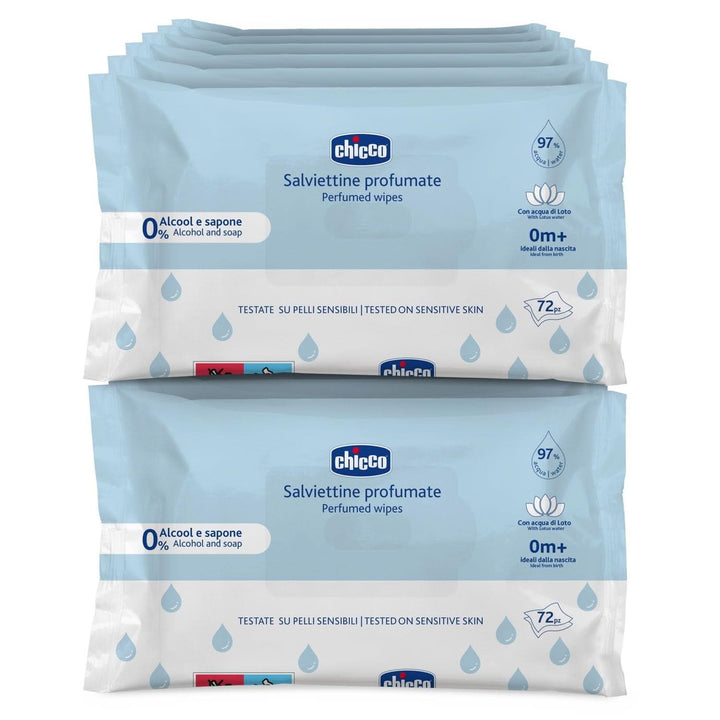 Șervețele de curățare multifuncționale Chicco pentru nou-născut, fără alcool, parfumate, potrivite pentru pielea sensibilă Servetele Umede Bebelusi Naty Shop 12 x 72 servetele Parfumate