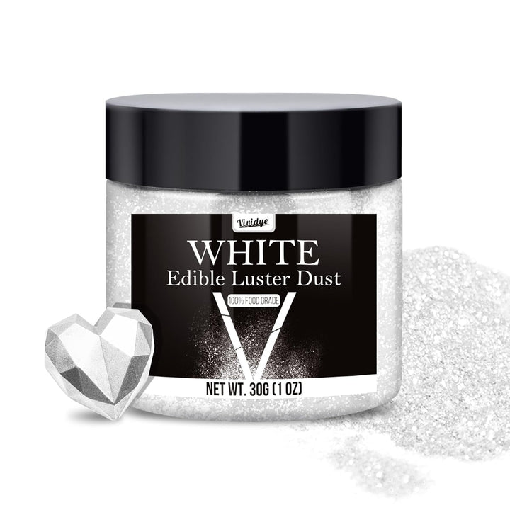 Glitter comestibil, pudra, diverse culori, 30 grame Naty Shop Alb