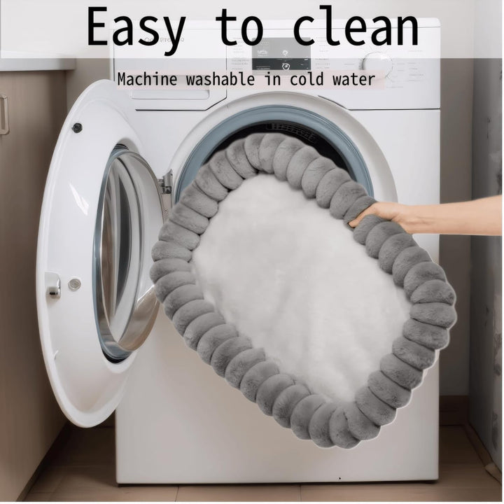 Șezlong pentru pisici Carecooo, hamac pentru pisici cu husă lavabilă, pervaz pufos cu ventuze, șezlong stabil pentru pisici de până la 18 kg, M (52 x 30 cm), gri