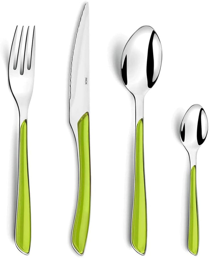 Amefa ECLAT set de tacâmuri NATURE, 24 de piese, 6 persoane Bucatarie Naty Shop Lucios monocrom Verde 24 de piese