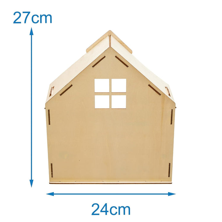 Baker Ross FN199 kit casă de păpuși din lemn - 1-pack, kit casă de păpuși pentru copii, kit de artizanat Casute de papusi Naty Shop