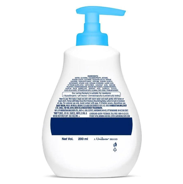 Gel de duș Dove pentru copii sensibil la cap până la picioare, 200 ml Mama si Copilul Naty Shop