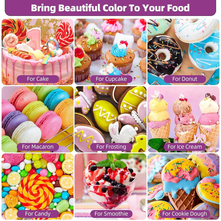 Colorant alimentar 18 culori x 6ml, colorant alimentar lichid, set de coloranți alimentari, culori de copt pentru decorarea torturilor, colorant alimentar pentru torturi, macaroane, glazură, fondant, accesorii de copt DIY