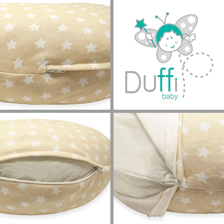 Pernă de alăptare pentru nou-născuți, XL, Husă din bumbac 100%, detașabilă și lavabilă, Umplutură din poliester, Motiv stele Accesorii Hrana si Alaptare Bebe Naty Shop